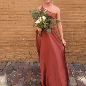 One strap bridesmaid dress